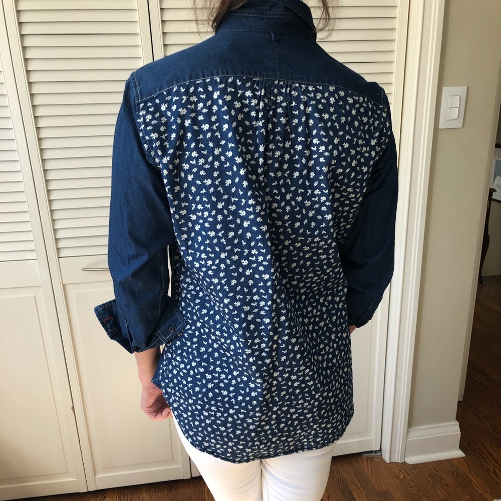 Uniqlo Denim Shirt with Floral Back